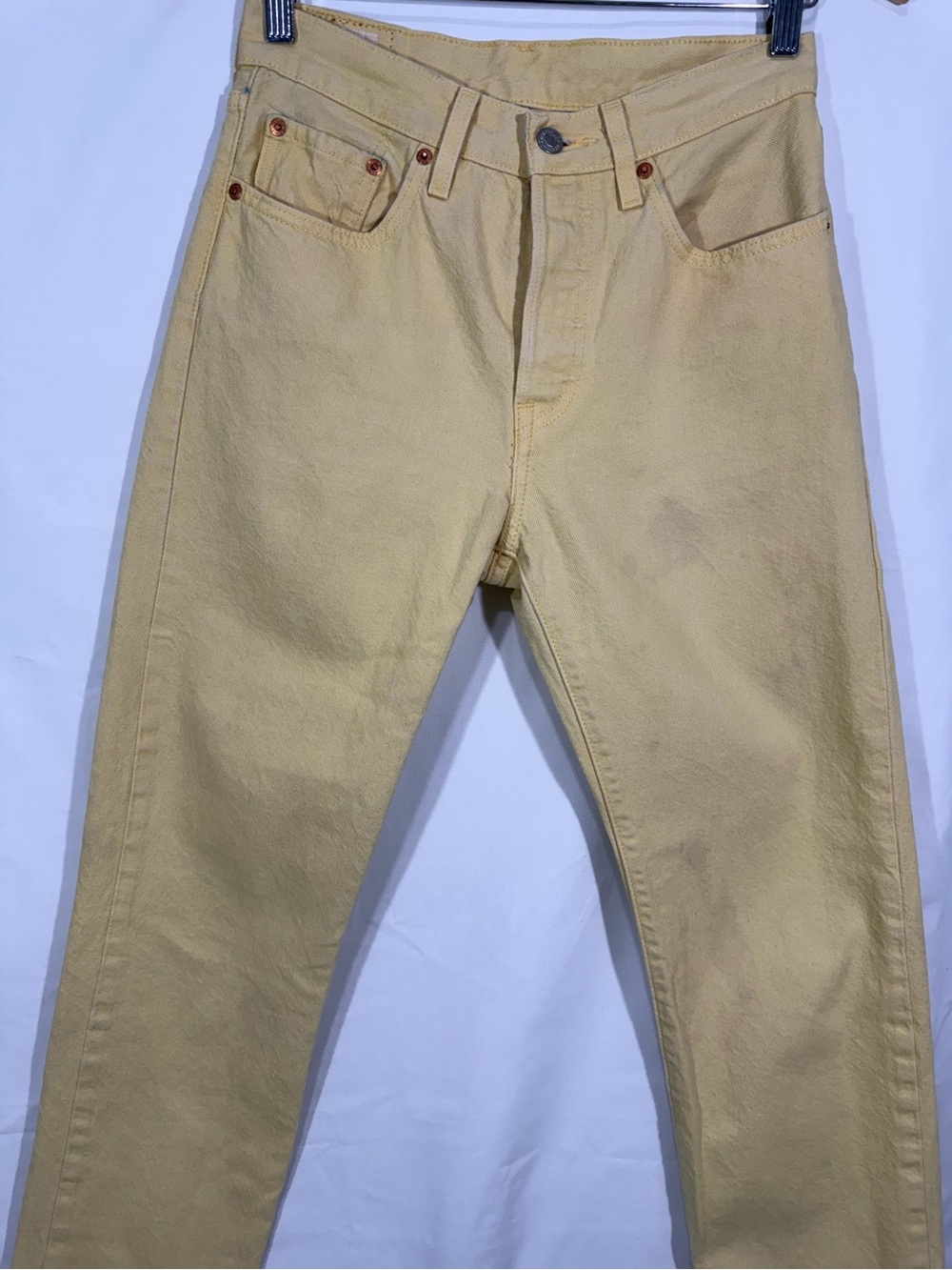 Men's Light Yellow levi 501 Chino Jean- Classic Straight Fit